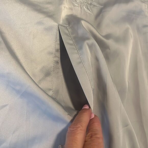 Lunik Silver Gray Embroidered Detail Full Zip Varsity Jacket Size XL - Picture 6 of 11